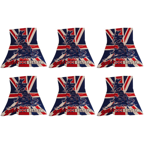 Great Britain Map Tea Towel (Bulk Buy Pack Of 6)
