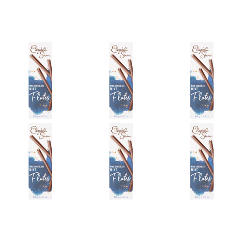 Elizabeth Shaw Milk Chocolate Mint Flutes (Bulk Buy Pack Of 6)