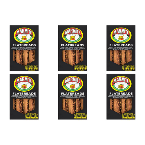 Fudges Marmite Flavoured Flatbreads (Bulk Buy Pack Of 6)