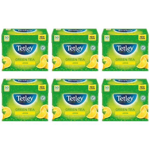 Tetley Green  Lemon 50 Teabags (Bulk Buy Pack Of 6)
