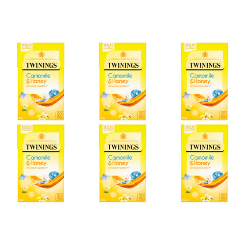 Twinings Honey & Camomile Tea Caffeine Free 20s (Bulk Buy Pack Of 6)