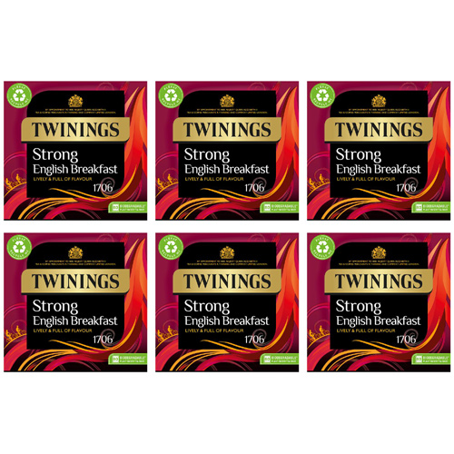 Twinings English Strong 1706 Tea Bags 80s (Bulk Buy Pack Of 6)