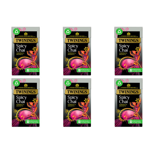 Twinings Spicy Chai 40 Tea Bags (Bulk Buy Pack Of 6)