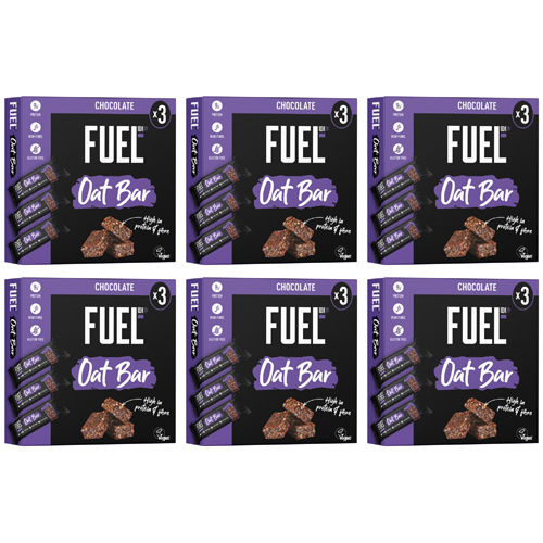 FUEL10K Chocolate Protein Cereal Oat Bars 3x45g (Bulk Buy Pack Of 6)