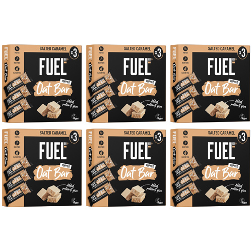 FUEL10K Salted Caramel Protein Cereal Oat Bars 3x45g (Bulk Buy Pack Of 6)