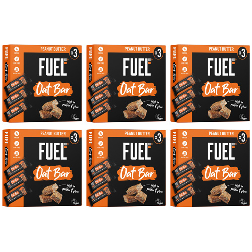 FUEL10K Peanut Butter Protein Cereal Oat Bars 3x45g (Bulk Buy Pack Of 6)