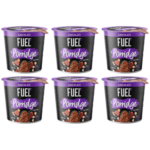 FUEL10K High Protein Chocolate Porridge Oat Cereal Pot (Bulk Buy Pack Of 6)