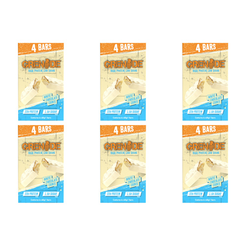 Grenade White Chocolate Cookie Protein Bar - 4 x 60g (Bulk Buy Pack Of 6)