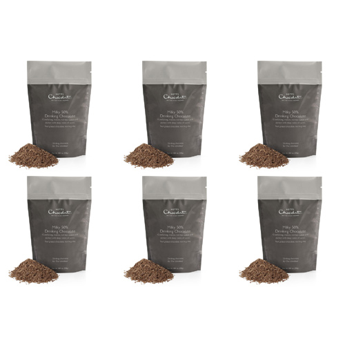 Hotel Chocolat Milky 50% Drinking Chocolate (Bulk Buy Pack Of 6)
