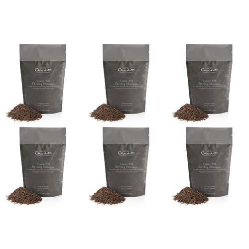 Hotel Chocolat Classic 70% Drinking Chocolate (Bulk Buy Pack Of 6)