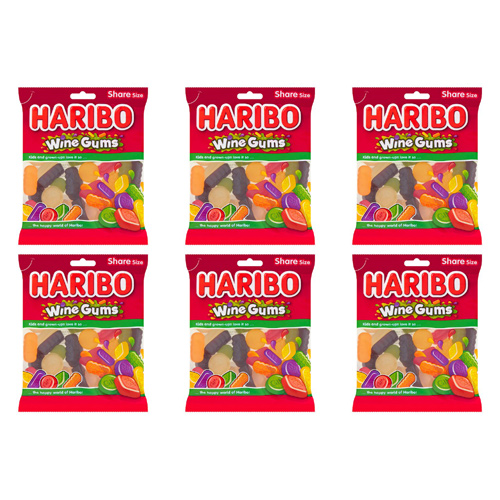 Haribo Wine Gums (Bulk Buy Pack Of 6)