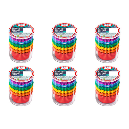 Dr Oetker Rainbow 72 Baking Cases (Bulk Buy Pack Of 6)