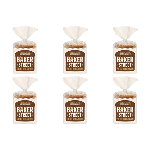 Baker Street Brown Sliced Bread (Bulk Buy Pack Of 6)