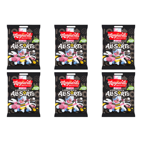 Maynards Bassetts Liquorice Allsorts (Bulk Buy Pack Of 6)