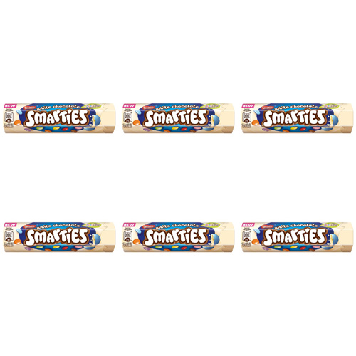 Smarties White Chocolate Tube (Bulk Buy Pack Of 6)