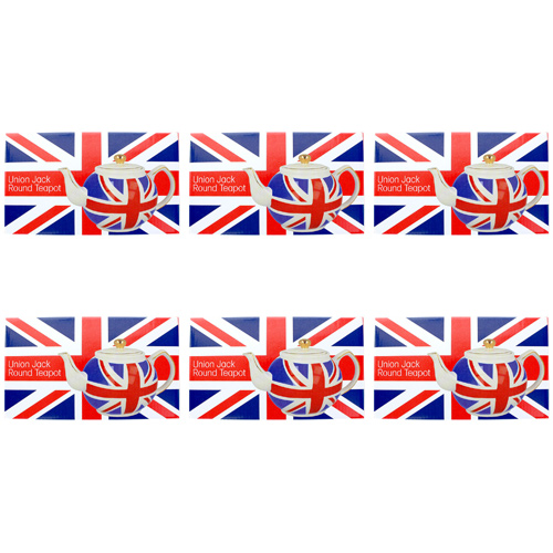 Union Jack Globe Teapot (Bulk Buy Pack Of 6)