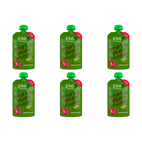Ellas Kitchen 4 Month Broccoli Pear & Peas Puree (Bulk Buy Pack Of 6)