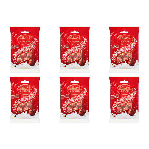 Lindt Lindor Christmas Milk Chocolate Mini Truffles Bag (Bulk Buy Pack Of 6)