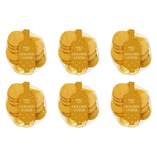 Marks and Spencer Milk Chocolate Golden Coins (Bulk Buy Pack Of 6)