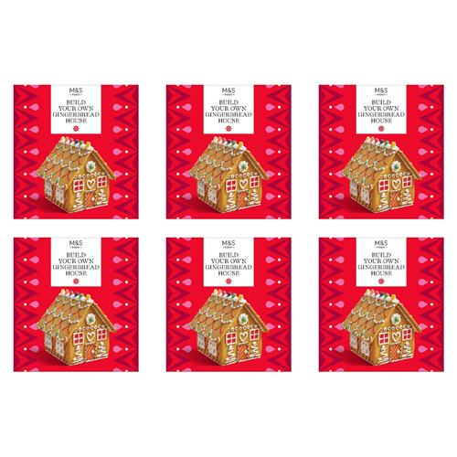 Marks and Spencer Build Your Own Gingerbread House Kit (Bulk Buy Pack Of 6)