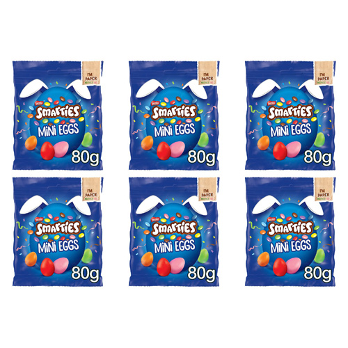 Nestle Smarties Mini Egg Bag (Bulk Buy Pack Of 6)