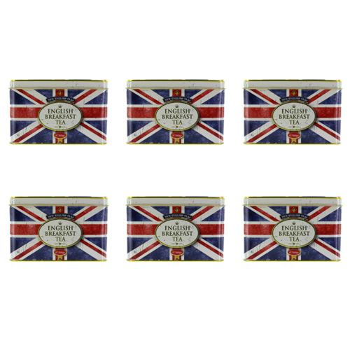New English Teas Union Jack Tin with 40 Teabags (Bulk Buy Pack Of 6)