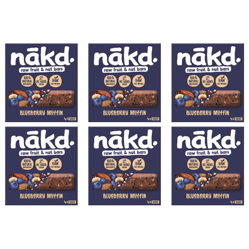 Nakd Blueberry Muffin Multipack 4 Pack (Bulk Buy Pack Of 6)