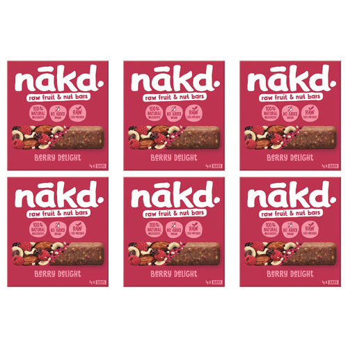 Nakd Free From Berry Delight Multipack 4 Pack (Bulk Buy Pack Of 6)