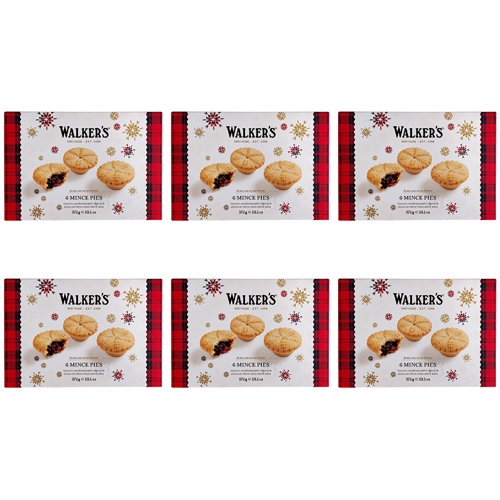 Walkers Luxury Mincemeat Pies (Bulk Buy Pack Of 6)