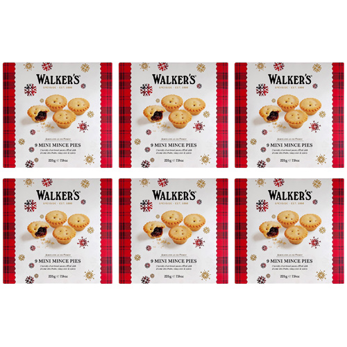 Walkers Luxury Miniature Mincemeat Tarts (Bulk Buy Pack Of 6)