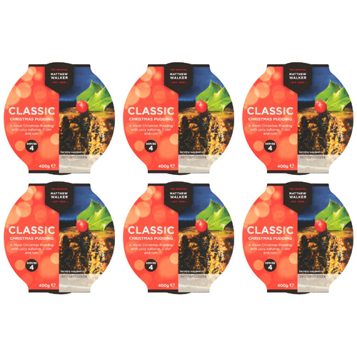 Matthew Walker Classic Christmas Pudding Medium (Bulk Buy Pack Of 6)