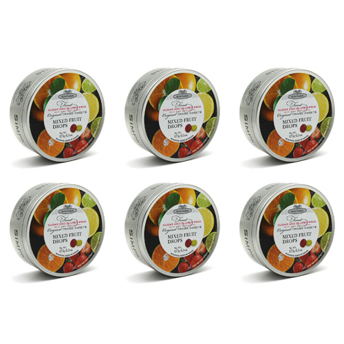 Simpkins Sugar Free Mixed Fruit Travel Sweets (Bulk Buy Pack Of 6)