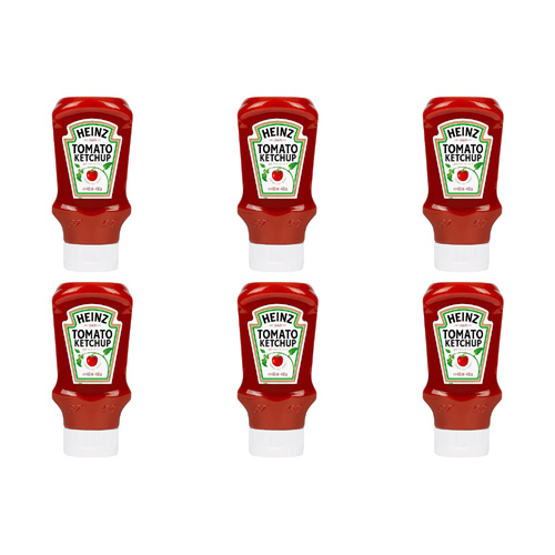 Heinz Top Down Squeezy Tomato Ketchup Sauce (Bulk Buy Pack Of 6)
