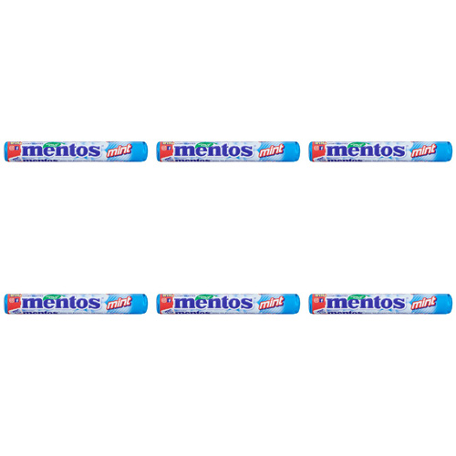 Mentos Mint Chewy Dragees (Bulk Buy Pack Of 6)