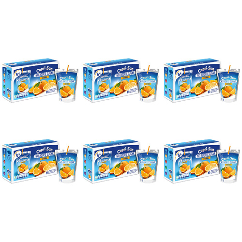 Capri Sun Orange No Added Sugar 8 Pack (Bulk Buy Pack Of 6)
