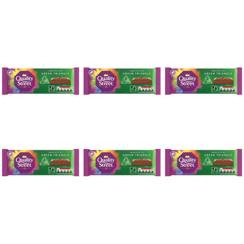 Quality Street Green Triangle Chocolate Sharing Bar (Bulk Buy Pack Of 6)