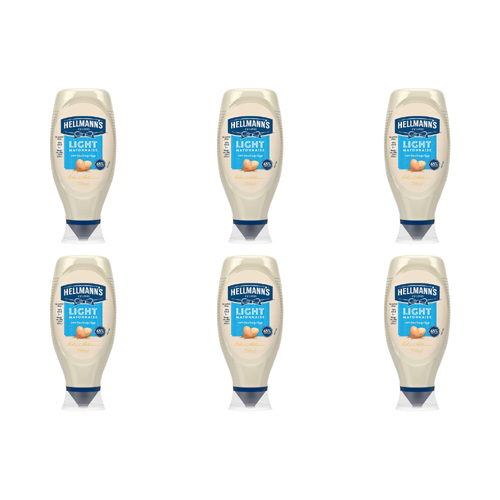 Hellmanns Light Mayonnaise Squeezy Large Size (Bulk Buy Pack Of 6)