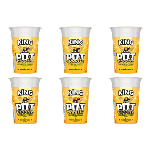 King Pot Noodle Original Curry (Bulk Buy Pack Of 6)