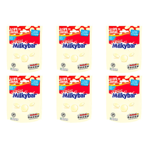 Nestle Milkybar Giant Buttons Pouch (Bulk Buy Pack Of 6)