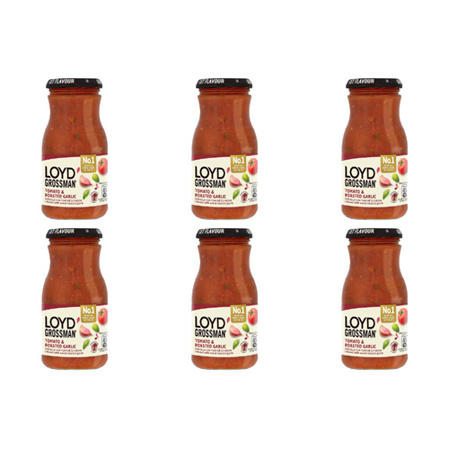 Loyd Grossman Tomato & Roasted Garlic Pasta Sauce (Bulk Buy Pack Of 6)