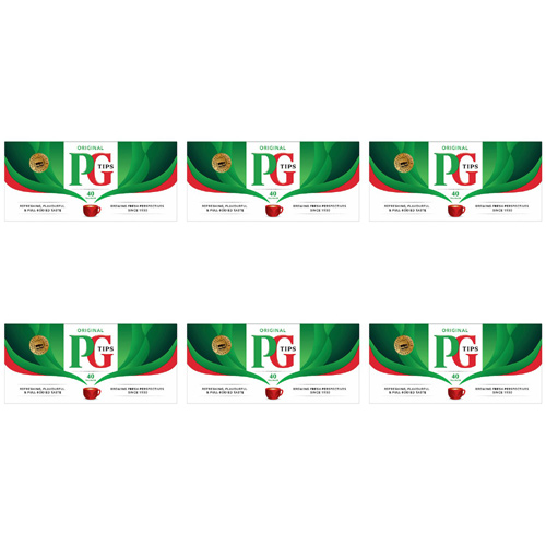 PG Tips 40 Teabags (Bulk Buy Pack Of 6)