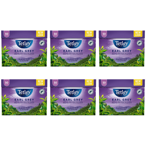 Tetley Earl Grey 50 Teabags (Bulk Buy Pack Of 6)