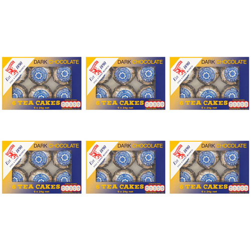 Tunnocks Tea Cakes Dark Chocolate 6 Pack (Bulk Buy Pack Of 6)