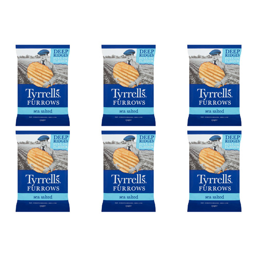 Tyrrells Crisps Sea Salted Furrows (Bulk Buy Pack Of 6)