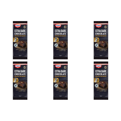 Dr. Oetker Chocolate Extra Dark 72% (Bulk Buy Pack Of 6)
