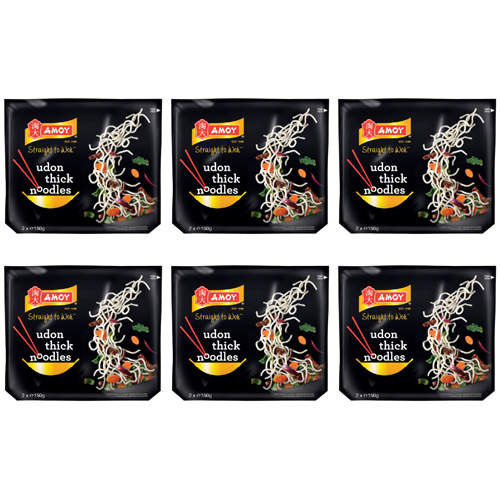 Amoy Straight To Wok Udon Noodles (Bulk Buy Pack Of 6)