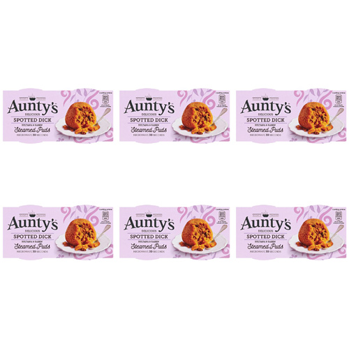 Auntys Spotted Dick Puddings 2 Pack (Bulk Buy Pack Of 6)