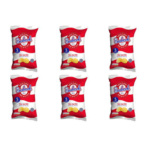 Seabrook Crinkle Cut Sea Salted Crisps 5 Pack (Bulk Buy Pack Of 6)