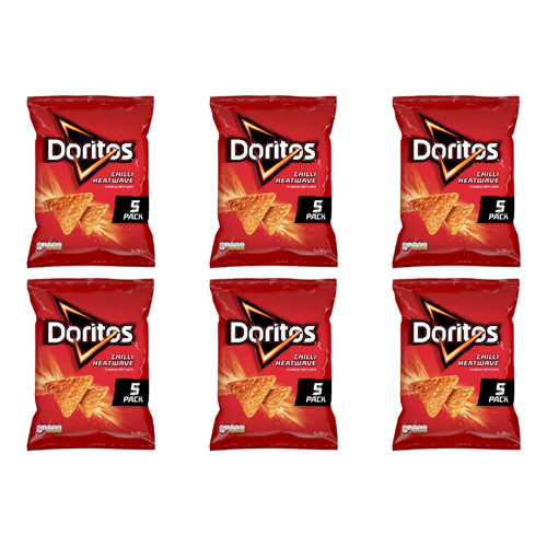 Doritos Chilli Heatwave 5 Pack (Bulk Buy Pack Of 6)