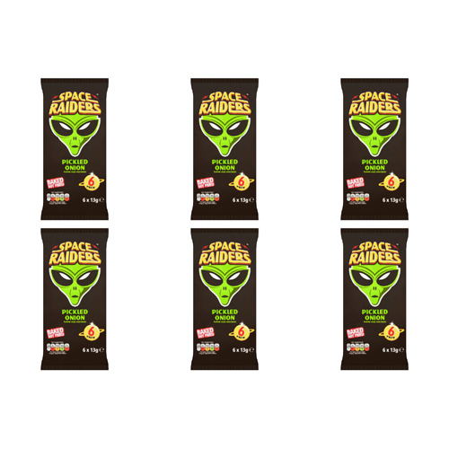 Space Raiders Pickled Onion 6 Pack (Bulk Buy Pack Of 6)